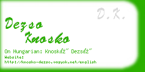 dezso knosko business card